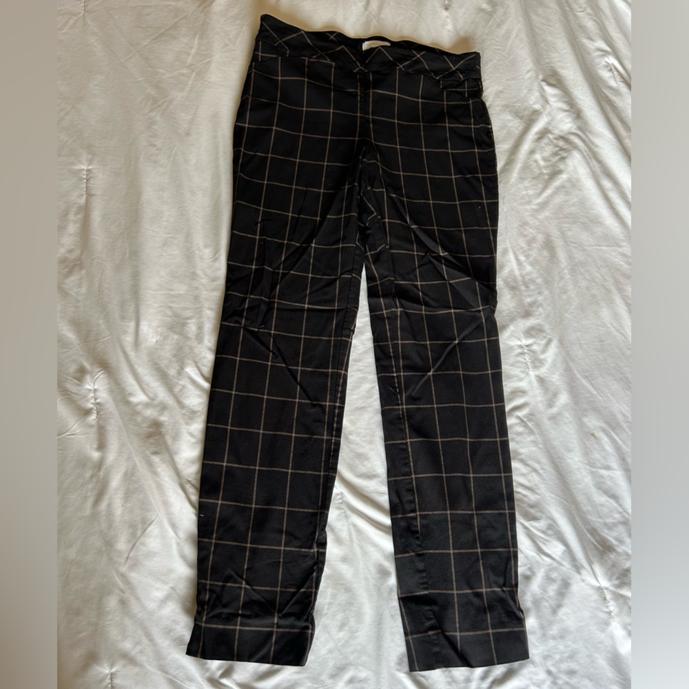 Charter Club Men's Black Grid Pattern Pants